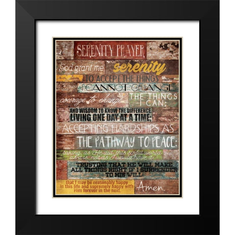 Serenity Prayer Black Modern Wood Framed Art Print with Double Matting by Grey, Jace
