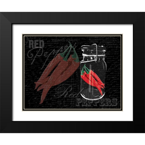 Red Peppers In A Jar Black Modern Wood Framed Art Print with Double Matting by Grey, Jace