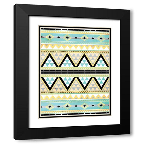 Neutral Aztec Black Modern Wood Framed Art Print with Double Matting by Grey, Jace
