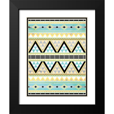 Neutral Aztec Black Modern Wood Framed Art Print with Double Matting by Grey, Jace
