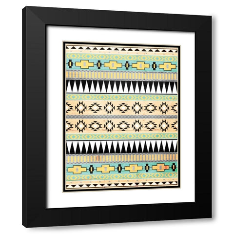 Neutral Aztec Mate Black Modern Wood Framed Art Print with Double Matting by Grey, Jace