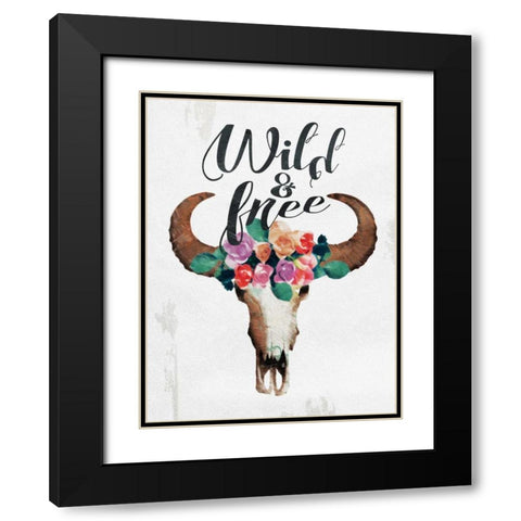 Wild And Free Black Modern Wood Framed Art Print with Double Matting by Grey, Jace