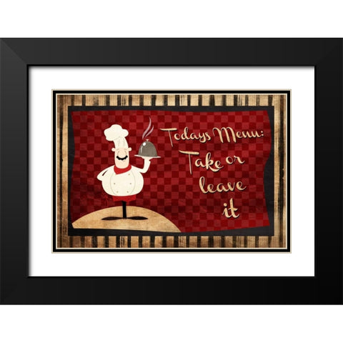 Todays Menu Black Modern Wood Framed Art Print with Double Matting by Grey, Jace