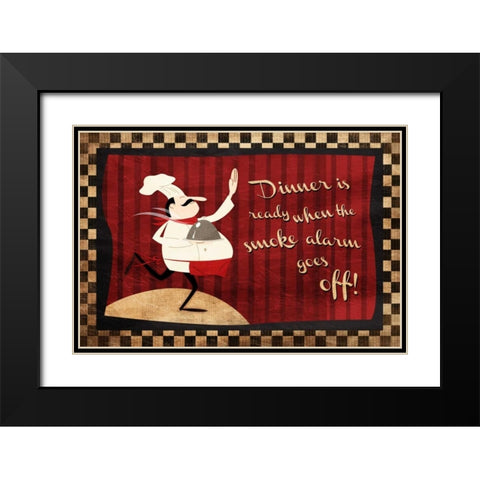 Dinner Is Ready Black Modern Wood Framed Art Print with Double Matting by Grey, Jace