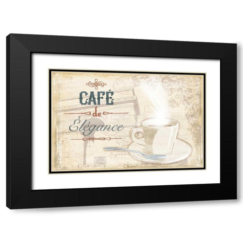 Cafe Elegance Black Modern Wood Framed Art Print with Double Matting by Grey, Jace