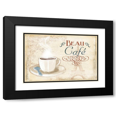 Beau Cafe Black Modern Wood Framed Art Print with Double Matting by Grey, Jace