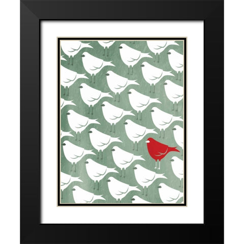 Stand Out Red Black Modern Wood Framed Art Print with Double Matting by Grey, Jace