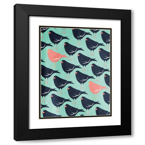 Stand Out Black Modern Wood Framed Art Print with Double Matting by Grey, Jace