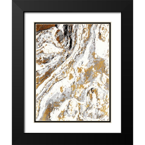 Gold Marble Black Modern Wood Framed Art Print with Double Matting by Grey, Jace