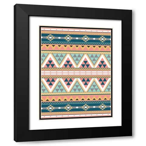 Cotton Candy Aztec Black Modern Wood Framed Art Print with Double Matting by Grey, Jace