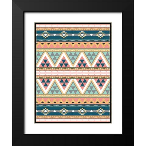 Cotton Candy Aztec Black Modern Wood Framed Art Print with Double Matting by Grey, Jace