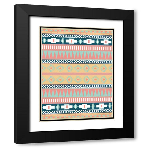 Cotton Candy Aztec Mate Black Modern Wood Framed Art Print with Double Matting by Grey, Jace
