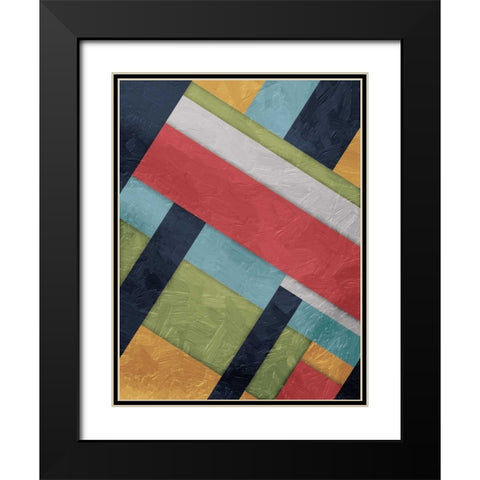 Stipe Overlay Black Modern Wood Framed Art Print with Double Matting by Grey, Jace