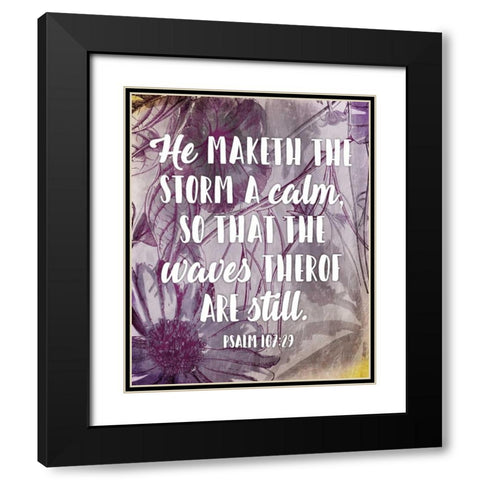 Waves Psalm Black Modern Wood Framed Art Print with Double Matting by Grey, Jace