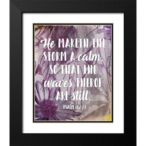 Waves Psalm Black Modern Wood Framed Art Print with Double Matting by Grey, Jace