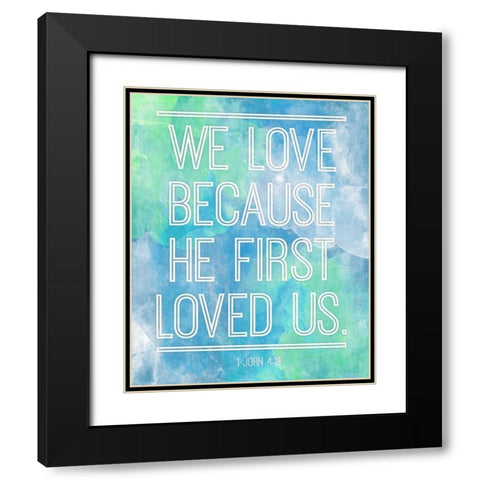 We Love Black Modern Wood Framed Art Print with Double Matting by Grey, Jace