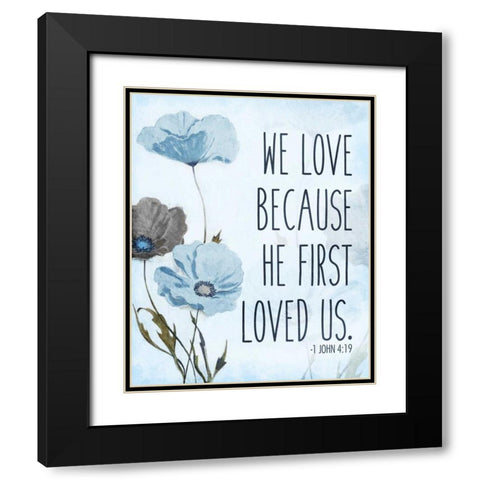 We Love Black Modern Wood Framed Art Print with Double Matting by Grey, Jace