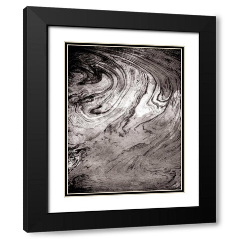 Grey Sea Marble Black Modern Wood Framed Art Print with Double Matting by Grey, Jace