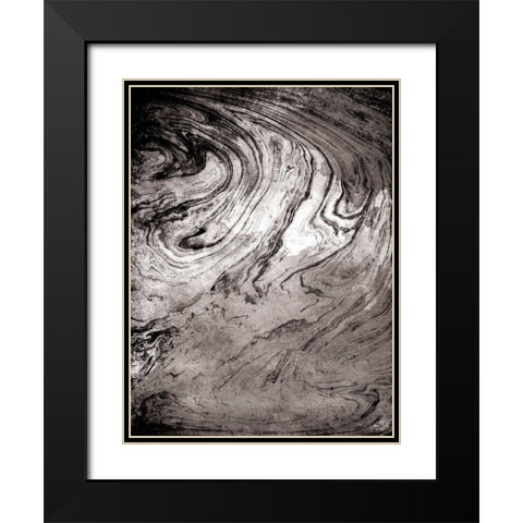 Grey Sea Marble Black Modern Wood Framed Art Print with Double Matting by Grey, Jace