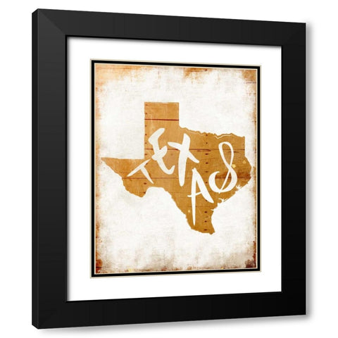 Wood Texas Black Modern Wood Framed Art Print with Double Matting by Grey, Jace