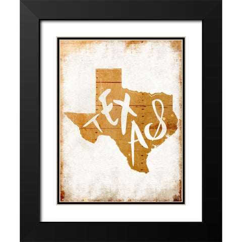 Wood Texas Black Modern Wood Framed Art Print with Double Matting by Grey, Jace