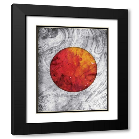 Marble Mars Black Modern Wood Framed Art Print with Double Matting by Grey, Jace