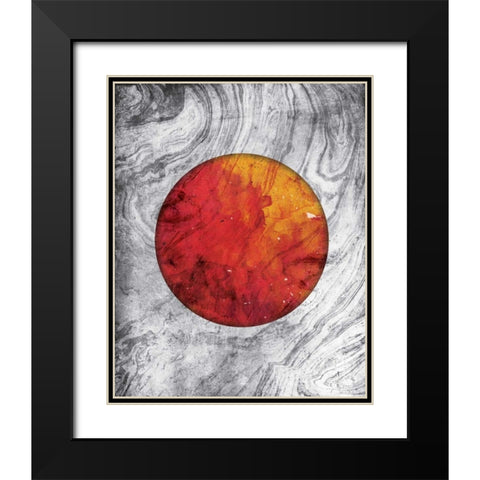 Marble Mars Black Modern Wood Framed Art Print with Double Matting by Grey, Jace