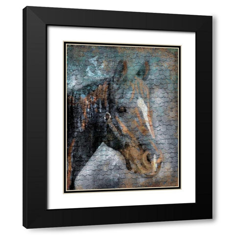 Horse Scales Black Modern Wood Framed Art Print with Double Matting by Grey, Jace
