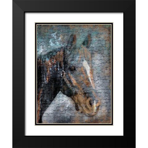 Horse Scales Black Modern Wood Framed Art Print with Double Matting by Grey, Jace
