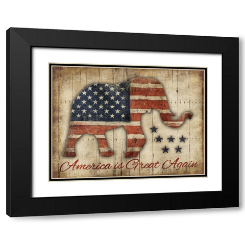 America Is Great Again Black Modern Wood Framed Art Print with Double Matting by Grey, Jace