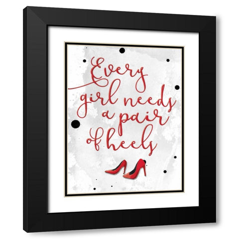 Pair Of Heels Black Modern Wood Framed Art Print with Double Matting by Grey, Jace
