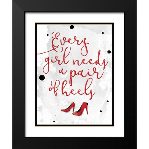 Pair Of Heels Black Modern Wood Framed Art Print with Double Matting by Grey, Jace