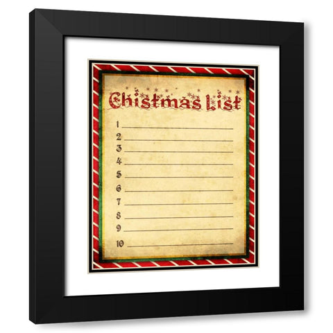 Christmas List Black Modern Wood Framed Art Print with Double Matting by Grey, Jace