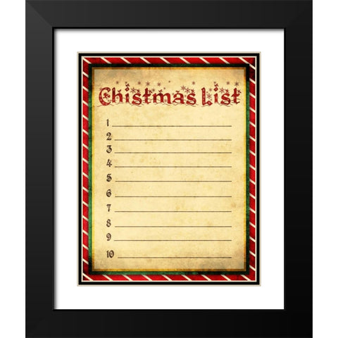 Christmas List Black Modern Wood Framed Art Print with Double Matting by Grey, Jace