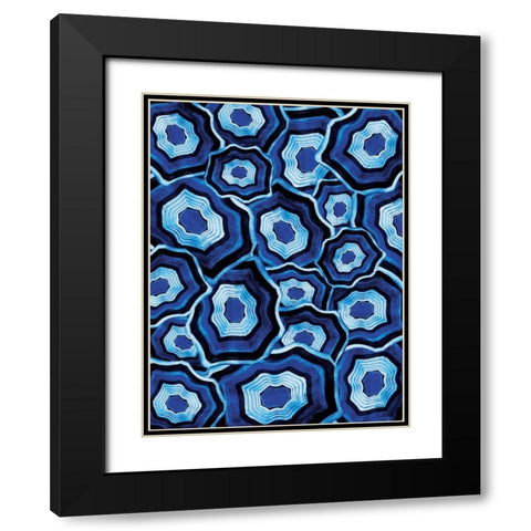 Plenty Of Blue Agates Black Modern Wood Framed Art Print with Double Matting by Grey, Jace