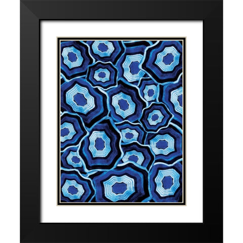 Plenty Of Blue Agates Black Modern Wood Framed Art Print with Double Matting by Grey, Jace