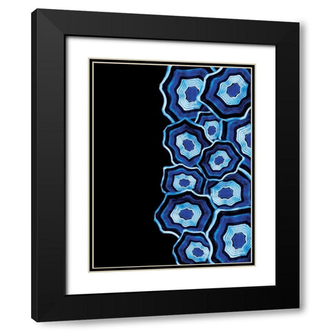 Half Of Blue Agates Black Modern Wood Framed Art Print with Double Matting by Grey, Jace
