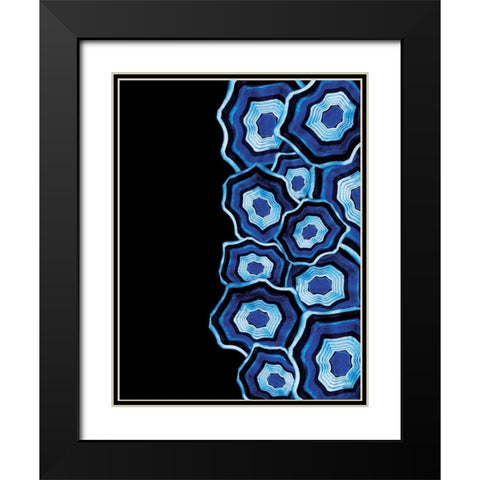 Half Of Blue Agates Black Modern Wood Framed Art Print with Double Matting by Grey, Jace