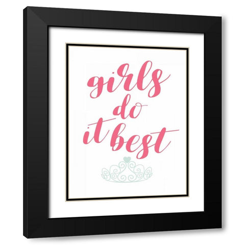 Girls Do It Black Modern Wood Framed Art Print with Double Matting by Grey, Jace