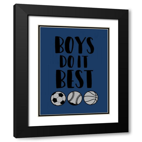 Boys Do It Black Modern Wood Framed Art Print with Double Matting by Grey, Jace