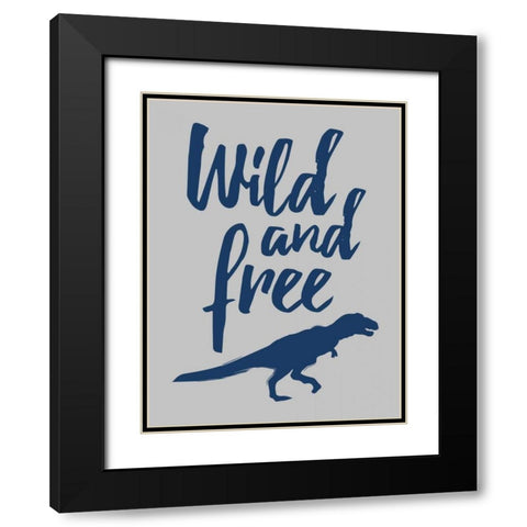 Wild Dinosuar Black Modern Wood Framed Art Print with Double Matting by Grey, Jace
