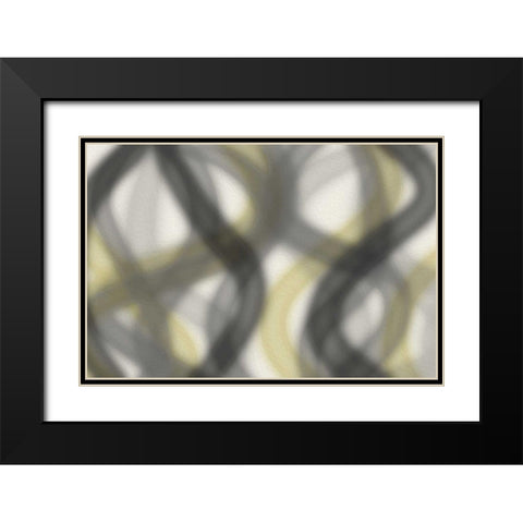 Blurred Lines Black Modern Wood Framed Art Print with Double Matting by Grey, Jace