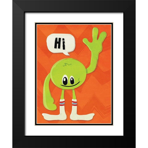 Monster Hi Black Modern Wood Framed Art Print with Double Matting by Grey, Jace