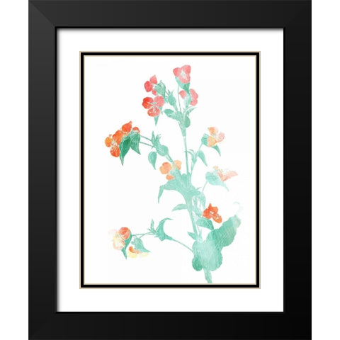 Watered Down Red Pink Black Modern Wood Framed Art Print with Double Matting by Grey, Jace