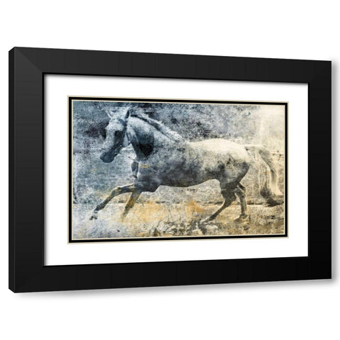 Washed Out Horse Black Modern Wood Framed Art Print with Double Matting by Grey, Jace