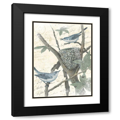 Bird Mail Black Modern Wood Framed Art Print with Double Matting by Grey, Jace