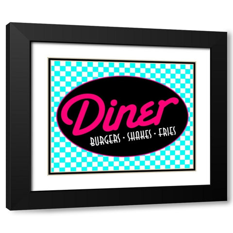 Diner Bright Black Modern Wood Framed Art Print with Double Matting by Grey, Jace