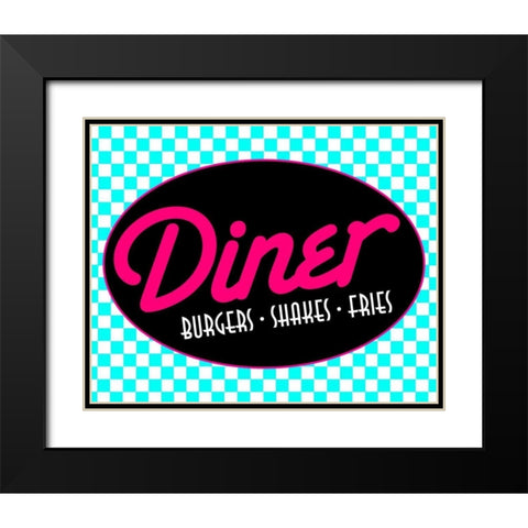 Diner Bright Black Modern Wood Framed Art Print with Double Matting by Grey, Jace