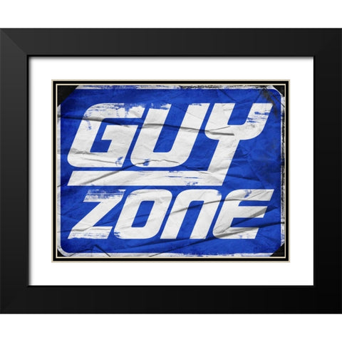 Guy Zone Sign Black Modern Wood Framed Art Print with Double Matting by Grey, Jace