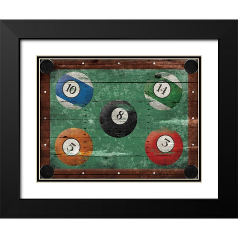 Pool Table Black Modern Wood Framed Art Print with Double Matting by Grey, Jace